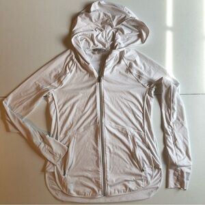 Athleta White Lightweight Hooded Zip-Up Jacket Size S